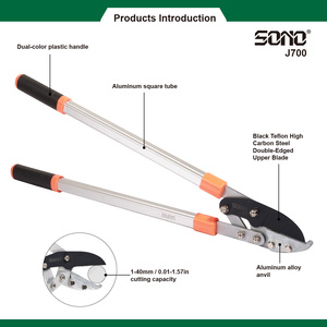 Sécateur industriel robuste SONO J700 pour branches hautes, lames en acier au carbone, revêtement PTFE, poignées en aluminium/PVC, durable - Product Image 2