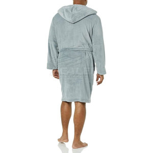 Bata de Baño para Hombre de Forro Polar Suave 100% Algodón, Transpirable, de Secado Rápido, con Cuello Alto, para Uso en Casa, Salón, Hotel, Spa, Ducha, Invierno, Interior, Larga - Product Image 3