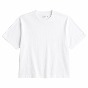 T-shirt en coton blanc à manches courtes et col rond pour homme, coupe classique, décontracté, couleur unie, tricot jersey, design uni teint - Product Image 4