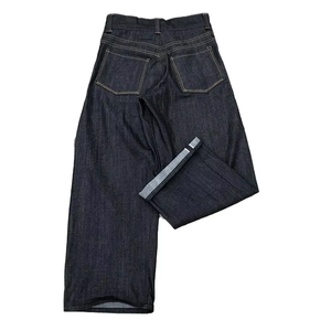 Falda Vaquera Asimétrica de Cintura Alta en Lavado Oscuro con Cierre de Botones, Corte Holgado, Estilo Casual de Otoño - Product Image 4