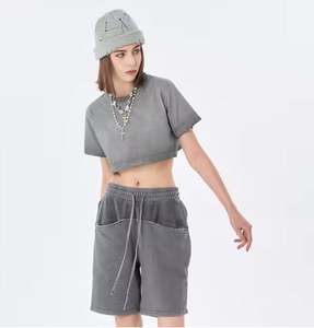 Camiseta con Logotipo Personalizado, Lavado Ácido, para Mujer, Talla Grande, Personalizada, de Algodón Suave - Product Image 6