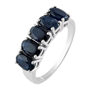 Anillo de Zafiro Azul en Plata de Ley 92.5 KLSR-10323 - Product Image 1