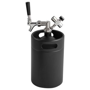 Mini Fusto da 170 Oz (5L) in Acciaio Inossidabile 304 Pressurizzato per Birra con Display Pressione e Sistema di Spillatura, Tipo Barile, Certificato CO - Product Image 1
