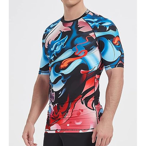 Men <b>Compression</b> T <b>Shirt</b> Rash Guard Short Sleeve Swim <b>Shirt</b> UV Protection Quick Dry OEM Factory Supply - Product Image 4