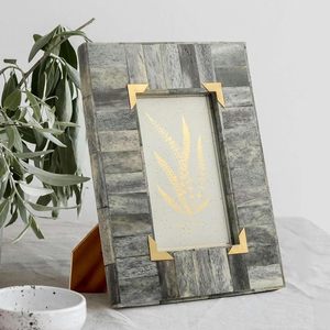 Grey and <b>Gold</b> <b>Frame</b> With Easel Back Stand Picture Display for Table Top, Shelf, Mantle, Gifting & Home Decor - Product Image 1
