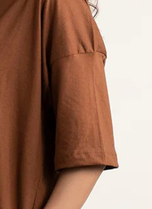 T-shirts en coton à manches courtes surdimensionnés à coupe carrée personnalisés pour femmes, style décontracté, t-shirt à coupe carrée - Product Image 6