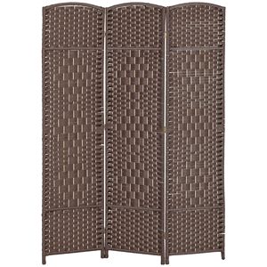 Divisorio Pieghevole a 3 Pannelli Alto 6 Piedi in Legno Marrone, Schermo per Privacy Tradizionale da Interno per Casa e Ufficio - Product Image 1