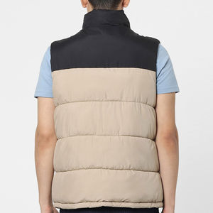 Vente directe d'usine, gilet matelassé sans manches multicolores, tissu polyester de haute qualité, col montant, veste d'hiver matelassée pour hommes - Product Image 3