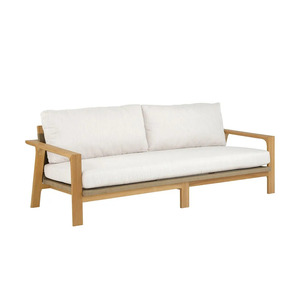 Conjunto de Sofá de Jardín de Teca Moderno y Duradero para Exteriores, Muebles de Patio de Dos Plazas con Cojines para Apartamento y Villa - Product Image 1