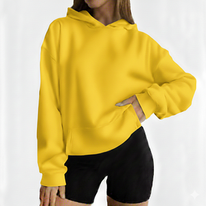 High Quality Winter Oversized Women's Hoodie Relaxed Fit Thick Fabric Lined Printed Casual Front Logo Streetwear 100% Cotton - Product Image 6