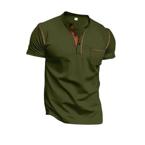 Men's White Short Sleeve for Shirt Pocket Brown Trim Casual Knitted Solid Design Regular Fit 100% Polyester Anti-Wrinkle Front - Product Image 3