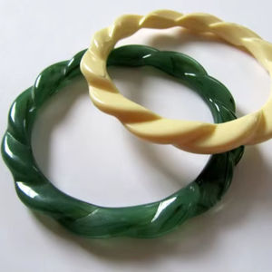 India Fashion Women's Resin <b>Bangles</b> <b>Set</b> Romantic Style Wedding Jewelry Handmade Customizable Color & Size - Product Image 1