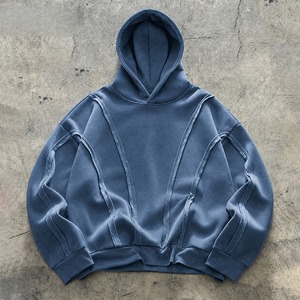 Sudadera con capucha de forro polar para hombre, estilo premium, de invierno, con cremallera de cuarto, diseño vintage, bolsillo bordado, color único, la mejor moda urbana. - Product Image 4