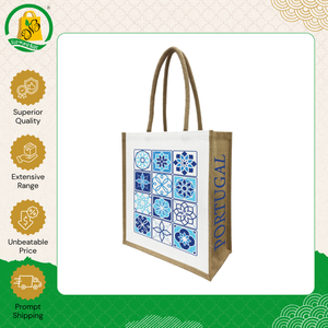 Bolsas de Compra de Yute Ecológicas, Duraderas y de Primera Calidad Hechas en India, con Logotipo Impreso Personalizado y Asa de Cinta de Algodón - Product Image 4