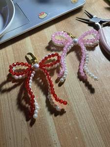Artistic Embroidery Beaded Keychain Handcrafted Boho Chic <b>Bag</b> <b>Charm</b> with Elegant Handmade Bead Embellishments - Product Image 6