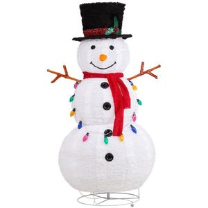 Pupazzo di Neve Gonfiabile Illuminato da 120 cm per Decorazioni Natalizie da Giardino, Pre-Illuminato con 100 LED Bianchi e Luci Multicolore a Filo con Picchetto - Product Image 2