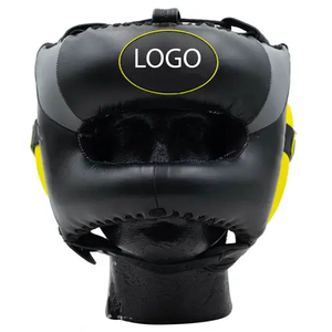 Plam International High Quality Professional Cowhide Leather Rubber <b>Dummy</b> Boxing Helmet Protective Breathable Sweat-Wicking - Product Image 2