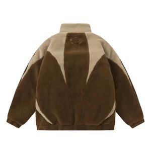 Veste d'hiver en polaire Sherpa à manches longues et fermeture éclair personnalisée, style streetwear, vente en gros - Product Image 3