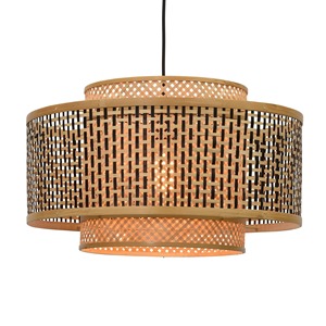 Bamboo Woven Pendant <b>Light</b> Shade Eco Friendly Ceiling Lamp <b>Cover</b> Modern Hanging Lamp for Living Room Restaurant - Product Image 3