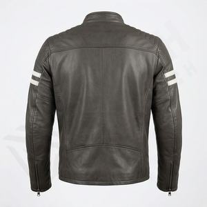 Chaqueta de piel de oveja pura para hombre, estilo bomber, para invierno, acolchada, entallada, reversible, impermeable, curtida, de alta calidad. - Product Image 2