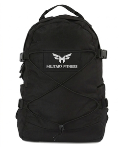 Sac à dos de sport décontracté avec logo personnalisé, imperméable, en polyester, pour l'école et les voyages, noir, grande capacité, sac à dos de randonnée - Product Image 1