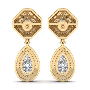 โรงงานขายส่ง REYES ต่างหูห้อยประดับเพชรโมอิสซาไนต์ เงินแท้ 925 ชุบทอง 14K สำหรับผู้หญิง เครื่องประดับหรูหรา - Product Image 4