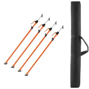 Set di 4 Pali Telescopici in Acciaio 49.2-114.6 Pollici per Supporto Armadietti, Sistema di Regolazione Rapida a 3 Mani, Capacità di Carico 198 Libbre - Product Image 1