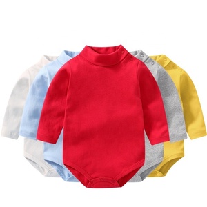 Wholesale Custom High Quality Lace up Turtleneck Custom Embroidery Warm Winter <b>Baby</b> Girls' Rompers Breathable Thin Bodysuits - Product Image 1