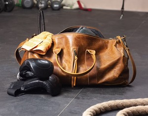 Sac de voyage en cuir véritable pour homme, style vintage, sac de week-end, grande capacité, bagage à main, poche pour chaussures, portable - Product Image 2