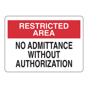 Panneau de signalisation de sécurité réfléchissant Brady pour zone restreinte, 10x14 pouces, contrôle d'accès intérieur/extérieur - Product Image 1