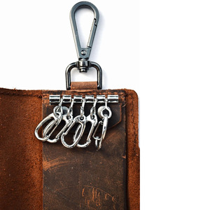 Handmade leather minimalist organizer offering secure storage for keys and cards luxury leather key organizer key chain <b>wallets</b> - Product Image 5
