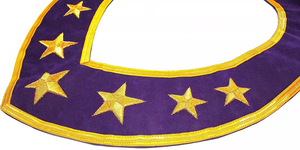 Collar de Oficial Masónico con Bordado Dorado de Alta Calidad, Bordado de Estrella Personalizado en Tela Morada, Collar de Oficial 2026 - Product Image 4