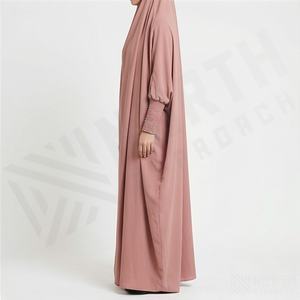 Abaya Jilbab de prière une pièce pour femme, robes longues, couleurs unies, motifs personnalisés, vêtements modestes, vente en gros - Product Image 3