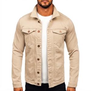 Men's Slim Fit Canvas Waterproof Hooded <b>Running</b> <b>Jacket</b> Solid Color Turn-down Collar Casual Cotton Long Length Zipper Closure - Product Image 4