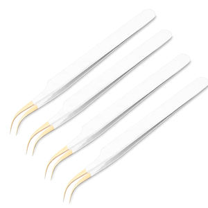 Pinzas Profesionales para Extensión de Pestañas con Degradado de Color Personalizado, Punta Puntiaguda de 90 Grados, Marca Privada, Volumen, Acero Inoxidable - Product Image 6