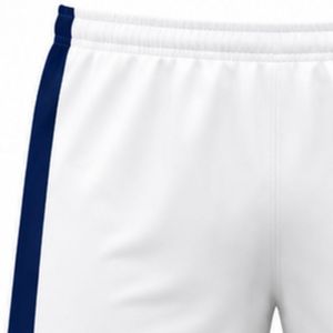 Men's Color Blocked Volleyball Shorts <b>White</b> with <b>Blue</b> Side <b>Stripes</b> Elastic Waist Quick Dry Court Sportswear - Product Image 4