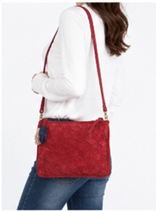 Premium Suede <b>Leather</b> Crossbody <b>Bag</b> for Women Vintage Summer Fashion Tassel Geometric Designer Messenger Purse Adjustable Strap - Product Image 3