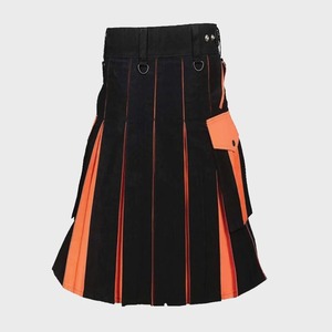 Kilt hybride utilitaire écossais gris tartan personnalisé pour homme, 100 % coton, style écossais, logo personnalisé, pour la pratique de la musique (tuba), OEM, MOQ 01 - Product Image 3