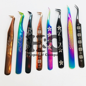 New Design Laser <b>Engrave</b> Lash Tweezers Pointed Sustainable Stainless Steel Eyelash Extension Tweezers Anti-Magnetic Tweezers - Product Image 1