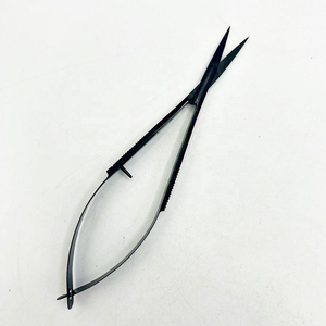 Tijeras de Acero Inoxidable Negras de Alta Calidad con Hoja Recta y Punta Afilada para Cejas y Cutículas - Product Image 2