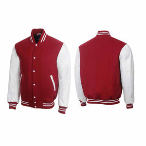 Chaqueta Varsity de Lona Azul Marino para Hombre, Mangas Blancas, Estilo Casual, Transpirable, Bordada, con un Solo Botón y Cuello Camisero, Corte Regular - Product Image 4