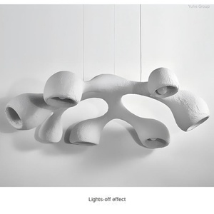 Luminaires en résine de style nordique Wabi-Sabi, lampe de comptoir de bar et de salle à manger, lustre de salon de style Wabi-Sabi - Product Image 5