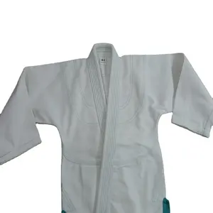 Tela de kimono bjj lucky gi 100% de algodón, uniforme de kimono personalizado, color blanco, Unisex, OEM, Logo de entrenamiento personalizado, venta directa de fábrica