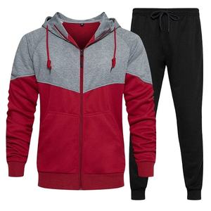 High Quality <b>men's</b> Jogging Tracksuits Custom Logo 100% Cotton Solid color Streetwear Plain <b>pullover</b> <b>man</b> 2 piece Set - Product Image 1