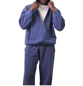 Survêtement à capuche unisexe de haute qualité pour l'automne, coupe classique, délavage acide, manches longues, fermeture à cordon, 100 % coton - Product Image 2