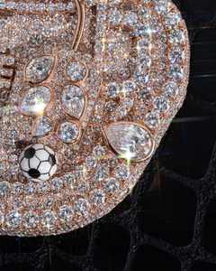 Bijoux Hip Hop personnalisés et tendance en Moissanite VVS, avec nom gravé, en Argent 925 plaqué or bicolore, certifiés unisexe - Product Image 2