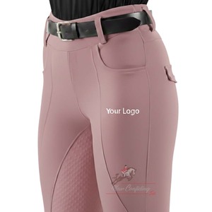 Leggings de equitación premium 85% poliéster 15% elastano con silicona en todo el asiento, cintura alta, para fitness. - Product Image 1