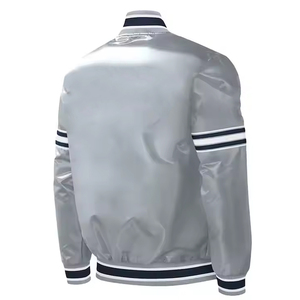 Veste universitaire en satin personnalisée pour l'hiver, dernier design, style streetwear vintage, fermeture boutonnée, vestes en satin - Product Image 2