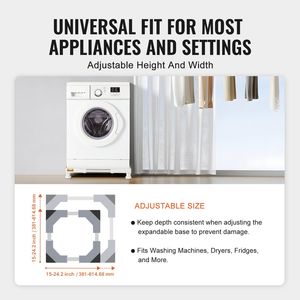 Mini frigo supporto universale 4 piedi forte piedistallo per biancheria regolabile 15 "-24.2" W Multi-funzionale Base espandibile per lavatrice - Product Image 4