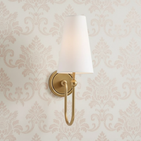Applique Murale Classique Nordique en Laiton, 1 Lumière, Dorée, Fixation Directe, pour Salle de Bain, Chambre, Salon, Couloir, Cuisine